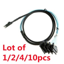 LOT Mini SAS 36P SFF-8087 to 4 SFF-8482 Connectors With SATA Power Cable 1M