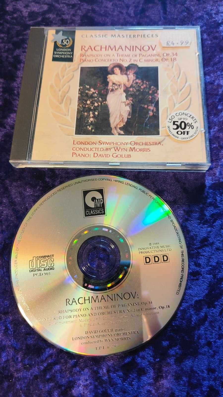 CD. RACHMANINOV RHAPSODY ON A THEME OF PAGANINI. PIANO CONCERTO No2 WYN MORRIS