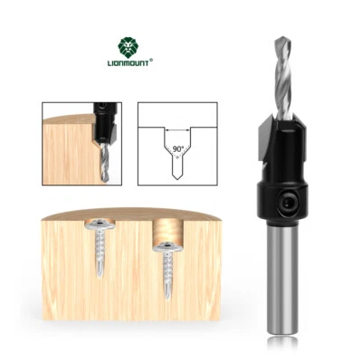 LIONMOUNT Countersink Drill Bit Set Woodworking Cutter, 8mm 10mm Shank Size: 2mm-7mm