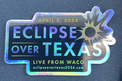 ECLIPSE OVER TEXAS April 8, 2024 Sticker. Lone Star Yellow Rose State Totality