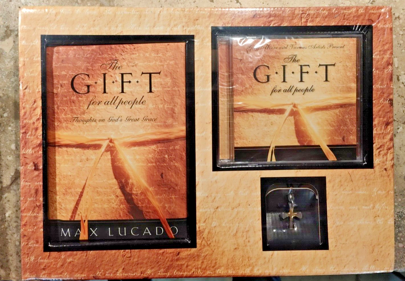 NEW The Gift for All People Max Lucado Gift Set with Book, CD and cross necklace