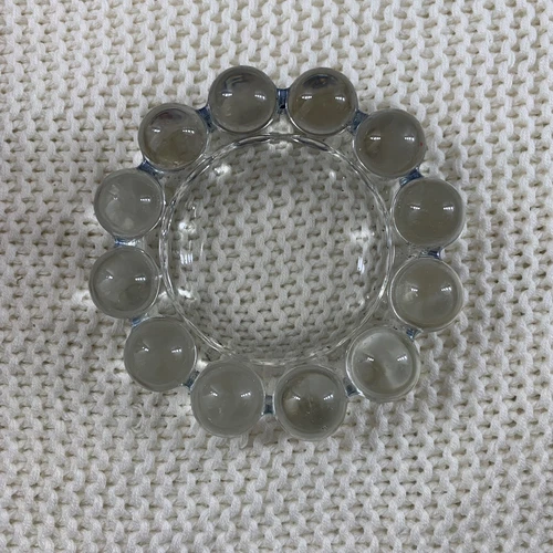 MCM Anchor Hocking Boopie Bubble Glass VTG antique Ashtray Trinket Dish Clear