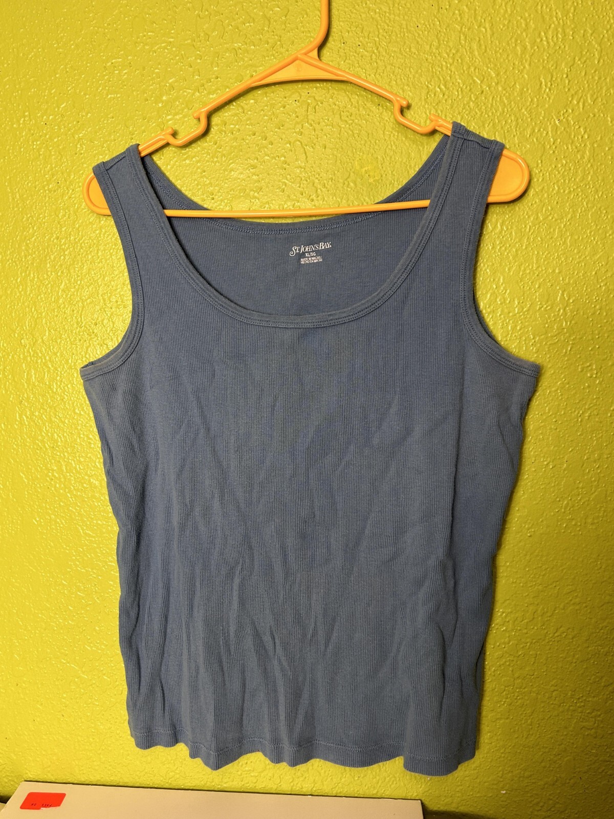 Womens Tank Top Shirt Blue St John's Bay Sleeveless Y2K Size XL