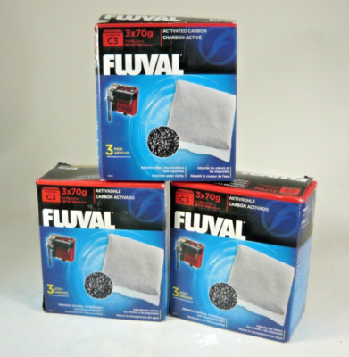 Fish Tank Fluval Carbon,  media for the Fluval C3 Power Filter 3-Pack 3 PKGS NEW