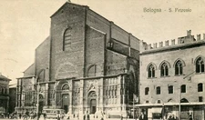 Italy Bologna - San Petronio Tram Tramway old uncommon view sepia postcard