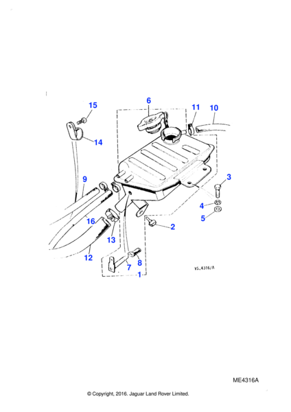 Genuine Jaguar XJS 3.6 4.0 Coolant Expansion Tank Bottle CCC3699 