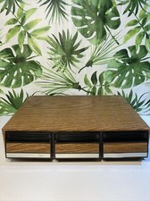 Vintage Faux Wood 36 Cassette Tape Holder 3 Drawer Storage Case Stackable Nice