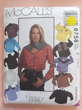 McCall's 6758 Misses' Set of Western Shirt Pattern Size 14-18