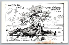 Hal Empie C861 Western Trails Horse and Cowboy horse asleep under tree GlossTone