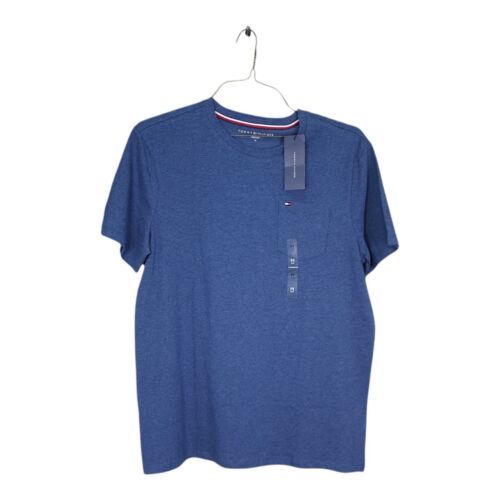 Tommy Hilfiger Mens Blue Heathered Pocket T-Shirt Size M 100% Cotton $39