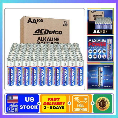 ACDelco AA Batteries, Alkaline Battery, Bulk Pack, 100 Count 100Count