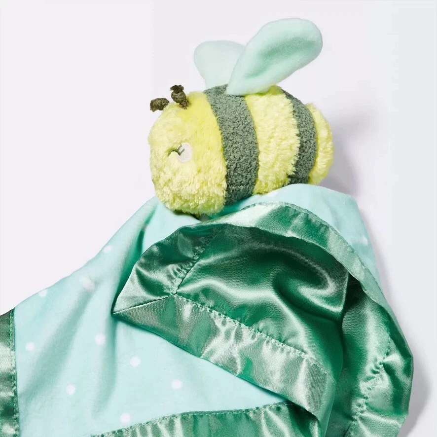 Cloud Island Bumble HONEY BEE Dots Security Blanket Lovey Baby Toy Green Yellow - Image 3 of 3