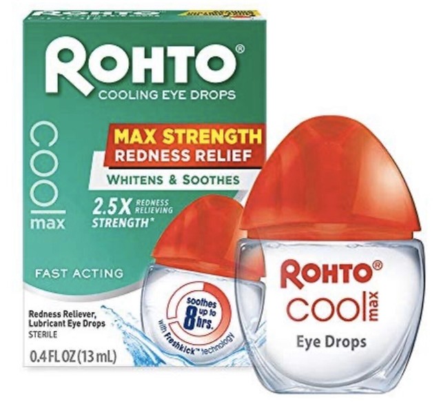 Rohto Cooling Eye Drops Maximum 0.4 Fl.oz Redness Relief for sale