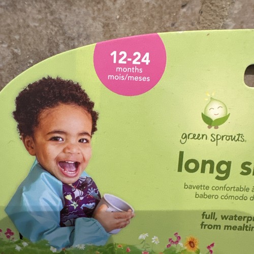 GREEN SPROUTS "SNAP & GO" WATERPROOF w/FLIPPED POCKET LONG SLEEVE BIB 12-24 MOS. - Picture 4 of 5