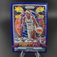 2025 Panini Prizm WNBA - Kiki Iriafen Groovy #15 (RC) Blue Hyper /199