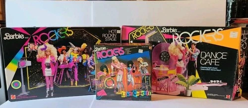 Vintage Barbie And The Rockers Dance Cafe-Hot Rockin Stage-Instrument set-Lot!!