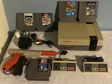 Nintendo NES Console Bundle 2 Controllers Zapper Mario 5 Games PAL New Pin