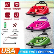 12V Kids Ride On Car Bumper Electric 360° Spin Vehicle Toy Parent Remote Control