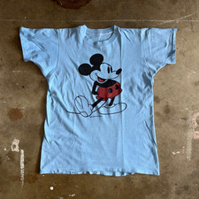VINTAGE 70s MICKEY MOUSE CLASSIC LOGO T-SHIRT SZ S DISNEYLAND DISNEY WORLD 80s