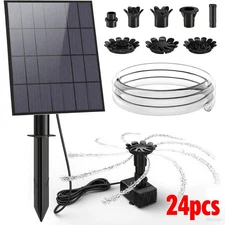 3.5W Solar Fountain Pump Kit: 16 Nozzles & 5FT Pipe for Bird Baths & Ponds