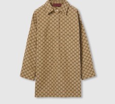 44IT- Gucci GG Canvas Brown Shirt Dress - BNWT 820536