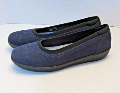 #ad NWOT Clarks Ayla Low Cloudsteppers Navy Blue Casual Slip On Shoes Women#x27;s 9 M $19.08