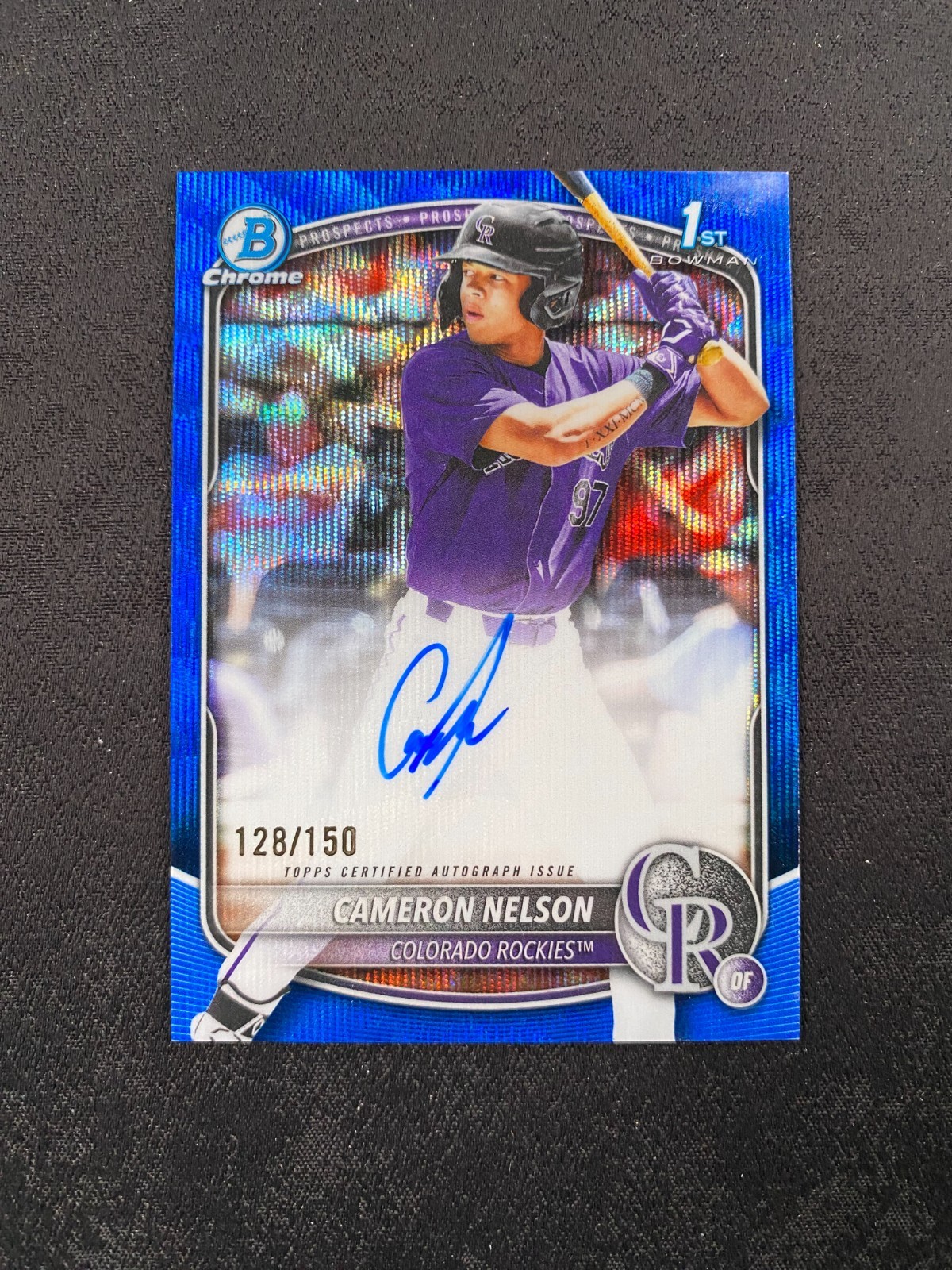 2025 Bowman Draft Chrome Cameron Nelson Blue Wave Refractor 1st Auto /150 D629