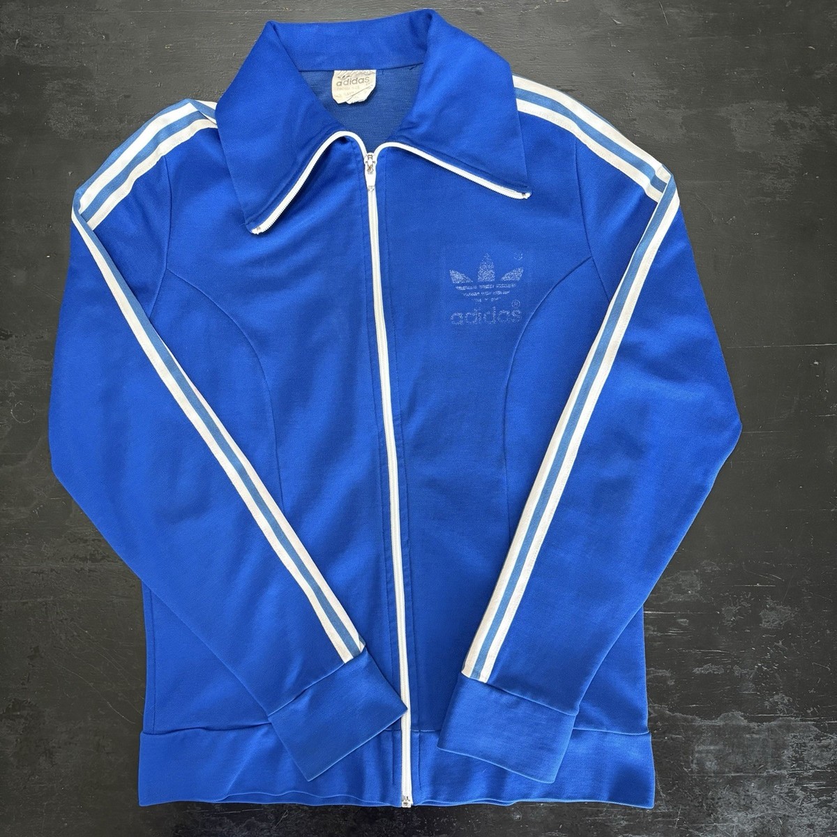 Vintage 80s Adidas full zip track jacket Womens SMALL Made in Hong