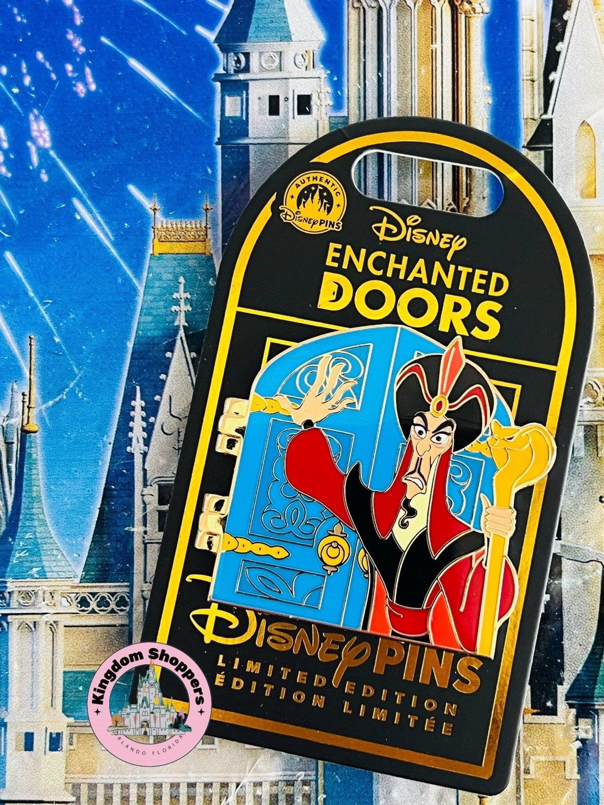2026 Disney Parks Pin Enchanted Doors Jafar Iago Aladdin LE 2500