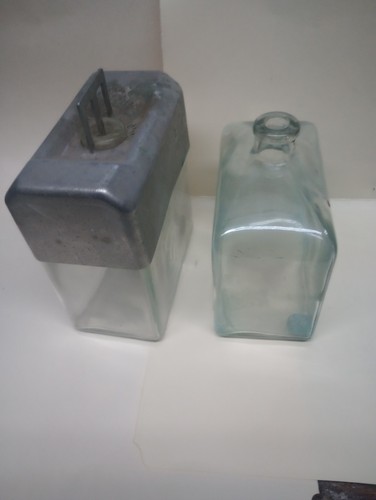 Old Pitney Bowes Water Bottles And Holder 1 is Engraved Pitney Bowes