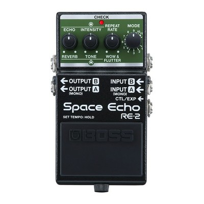 BOSS RE-2 Space Echo Compact Full Stereo I/O Delay Reverb Effects Pedal TONE