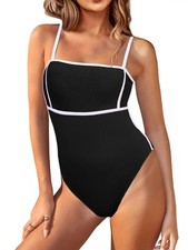 One Piece Swimsuit Medium, Tummy Control, Square Neck