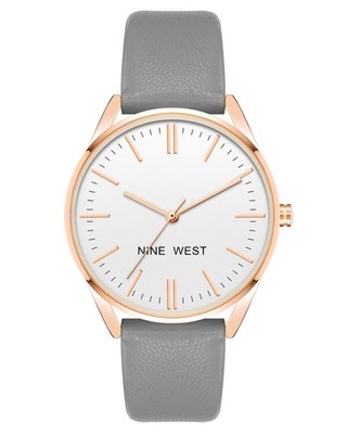 Women's NW/1994RGGY Rose Gold-Tone and Grey Strap Watch