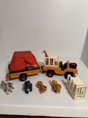 Jeep Safari Fisher-Price Vintage 1975 – Avec Remorque Et Tente – Occasion – Made In USA