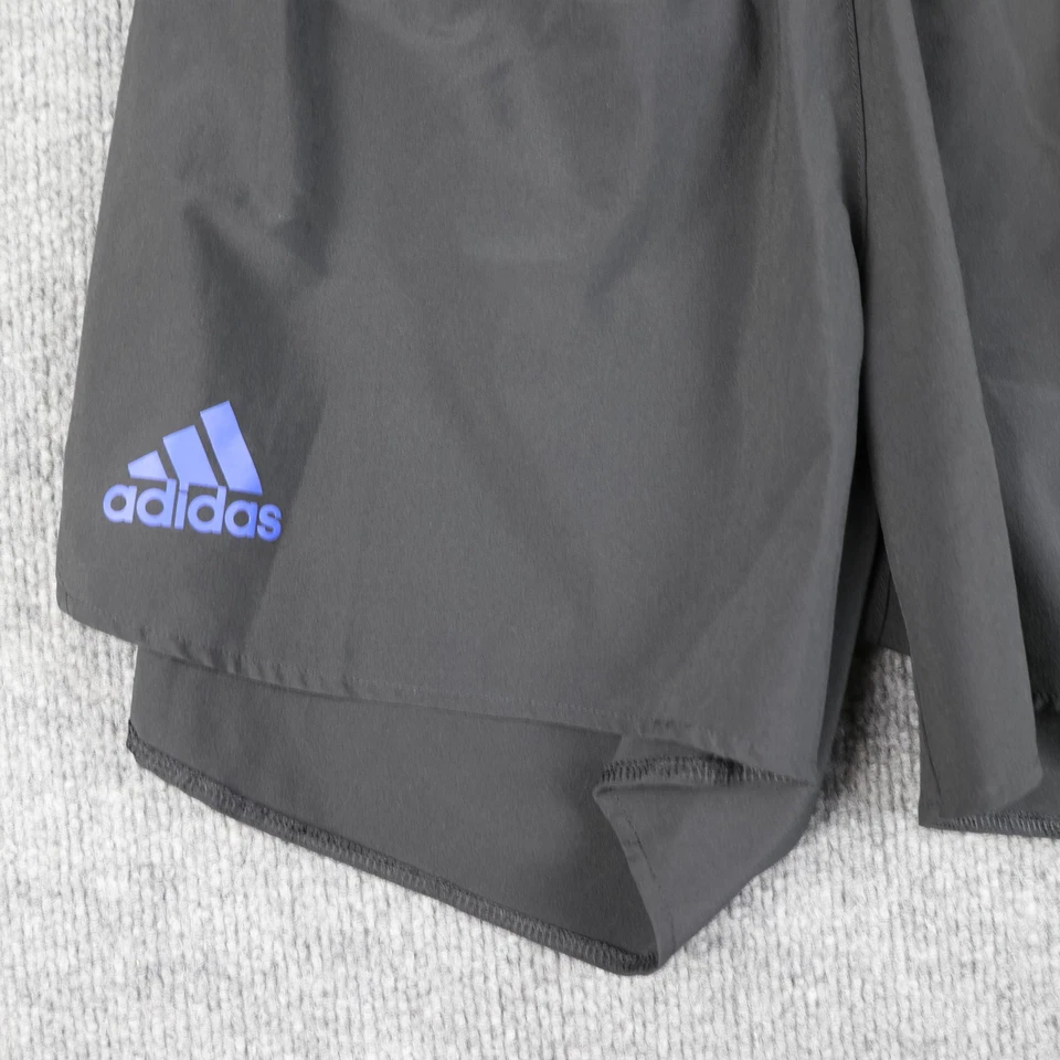 Kansas Jayhawks KU Shorts Black Running Split Track NCAA Adidas Training Gym - Image 2 of 4