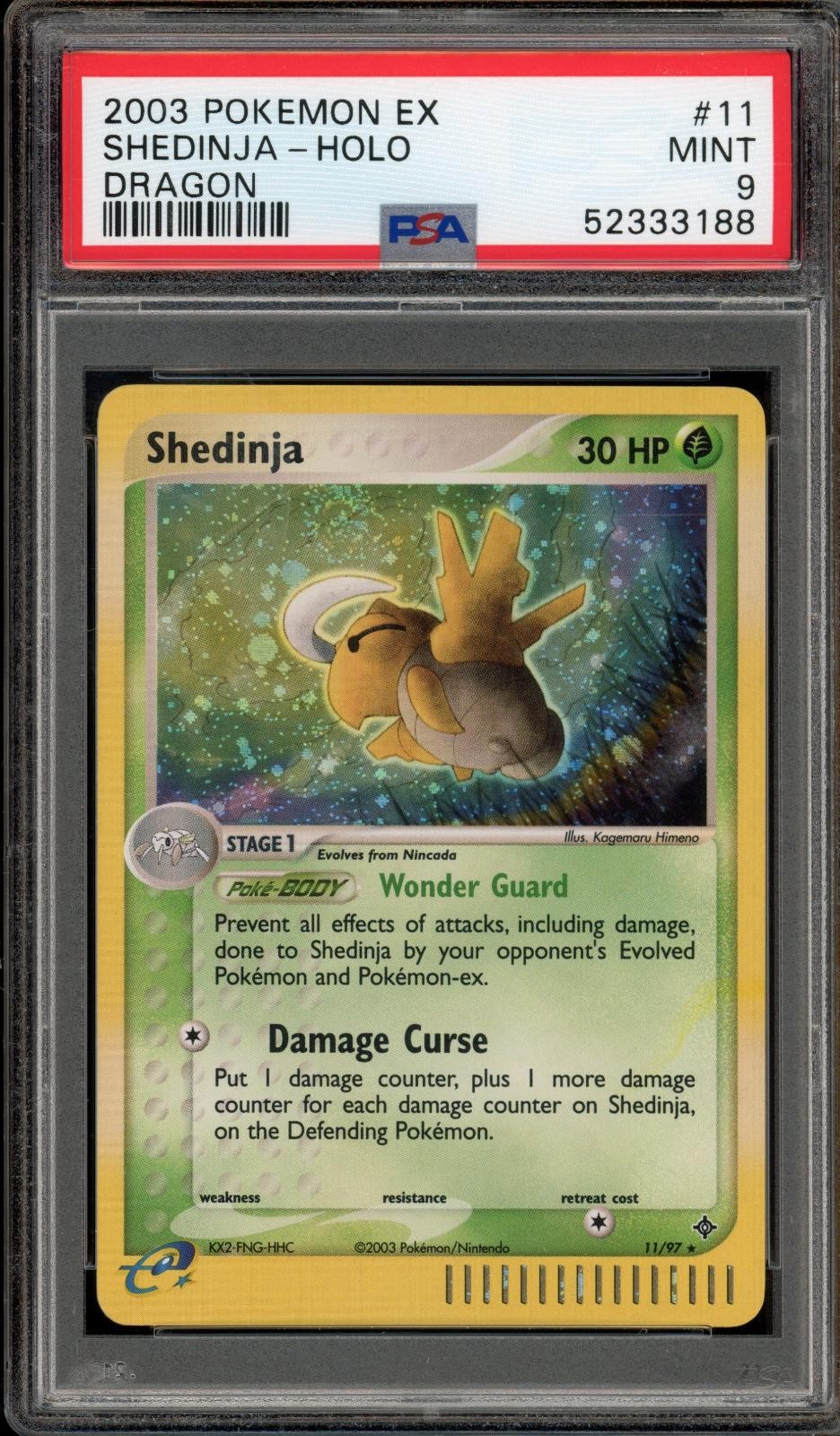 Pokemon Shedinja Holo EX Dragon 11/97 PSA 9 Mint