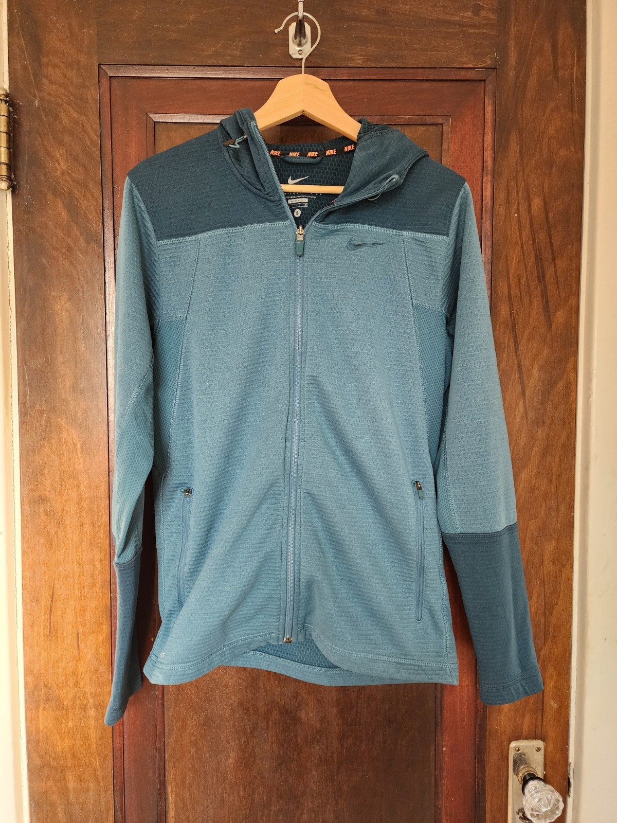 SACAI X NIKE Nike Therma Fit Full Zip Felpa con Cappuccio Uomo Taglia S Verde Teal Giacca Foderata in Pile