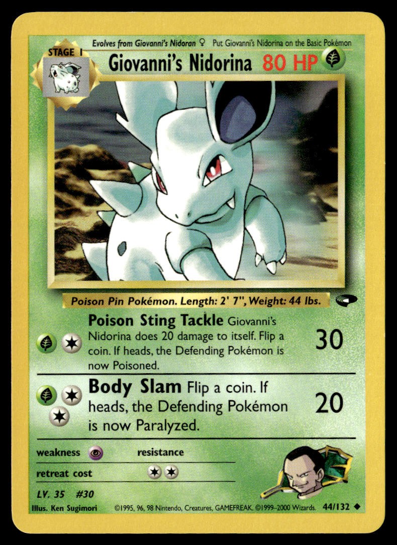 Giovanni's Nidorina 44/132 Uncommon Gym Challenge Pokemon 2000