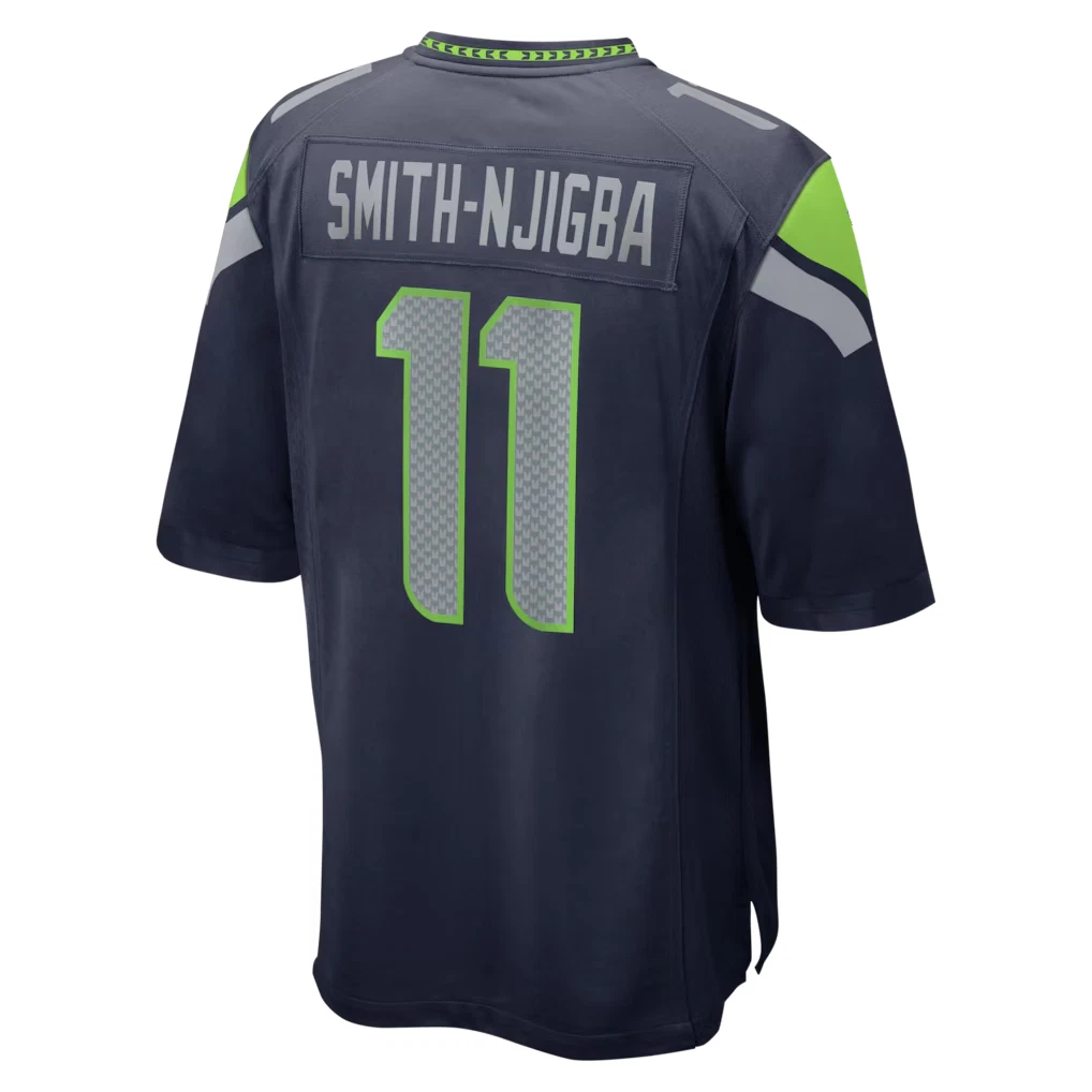 Men's Seahawkss Jaxon Smith-Njigba Super B.owl LX Patch Game Navy Jersey