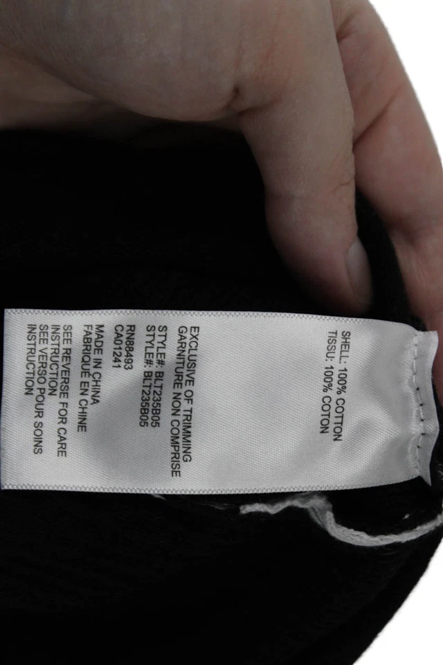 Cárdigan con capucha frontal abierto estampado de algodón Blanc Noir para mujer negro talla S Foto 4 de 4