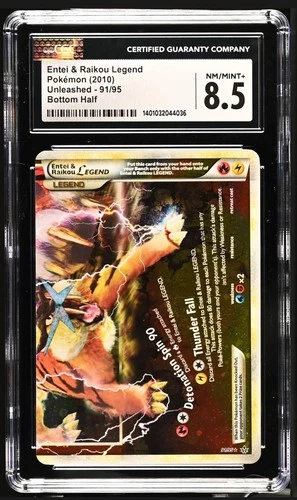 Entei & Raikou Legend 91/95 Bottom CGC 8.5 Unleashed Pokemon Card Graded