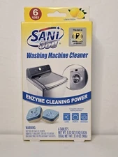 Sani 360 Washing Machine Cleaner Enzyme Cleaning Power 6 Tablets Lemon Scent