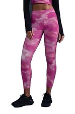 70 Nike One Women's High-Waisted 7/8 Printed Leggings Gym Pants-Fuchsia-Medium