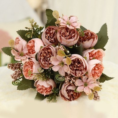 Stoff Rose Rose Bürodekoration Hochzeitsraum -Layout Rose Gefälschte Blume