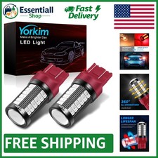 Energy-Efficient 7440 LED Bulbs, Bright Red for Brake/Reverse Lights - 2 Pack
