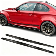 For BMW 1 Series E82 1M Coupe 11-18 Real Carbon Side Skirt Extension Lip Spoiler