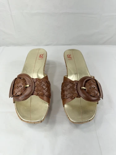 NIKE LAB SERIE G Sandali in pelle marrone intrecciato cestino 6 SUGHERO