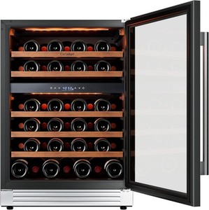 Ca'lefort 24" Wine Cooler 52 Bottles 40–64°F With 3 LED Lights,Doors,Shelves