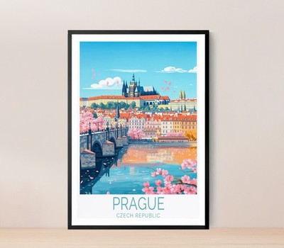Prague Czech Republic Travel Poster Premium Quality Choose your Size