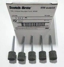 3M Scotch-Brite EXL Unitized Mounted Points, W185, Silicon Carbide, Medium 5pk